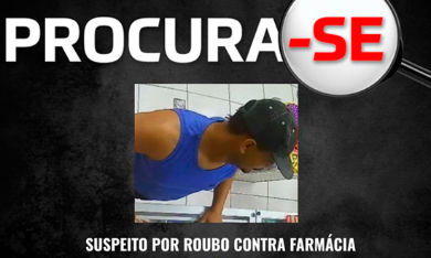 Polícia Civil divulga imagem do suspeito de roubar farmácia em Socorro