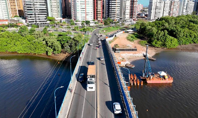 Obras alteram trânsito na ponte Godofredo Diniz nesta quarta-feira