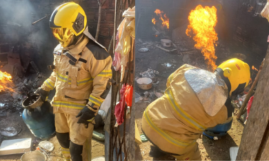 Vazamento de gás provoca incêndio em residência em Malhada dos Bois